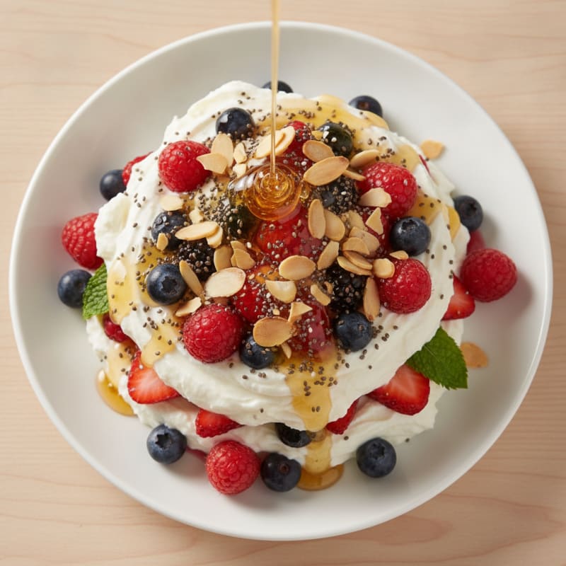 Greek Yogurt Protein Parfait with Mixed Berries