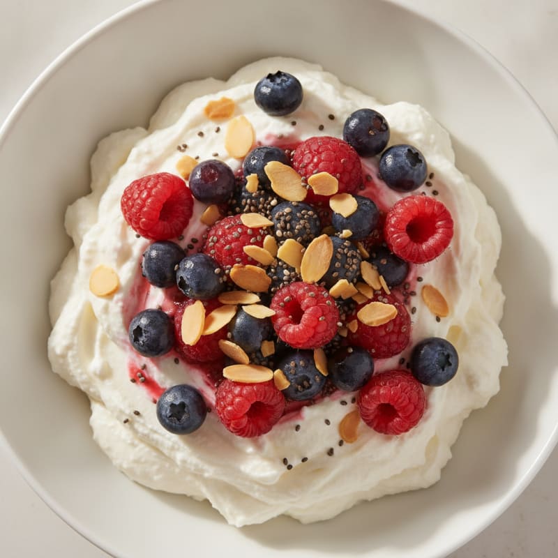 Creamy Greek Yogurt Protein Pudding with Berries