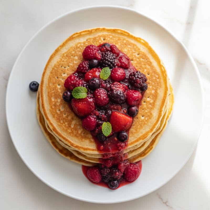 Classic Buttermilk Pancakes with Berry Compote