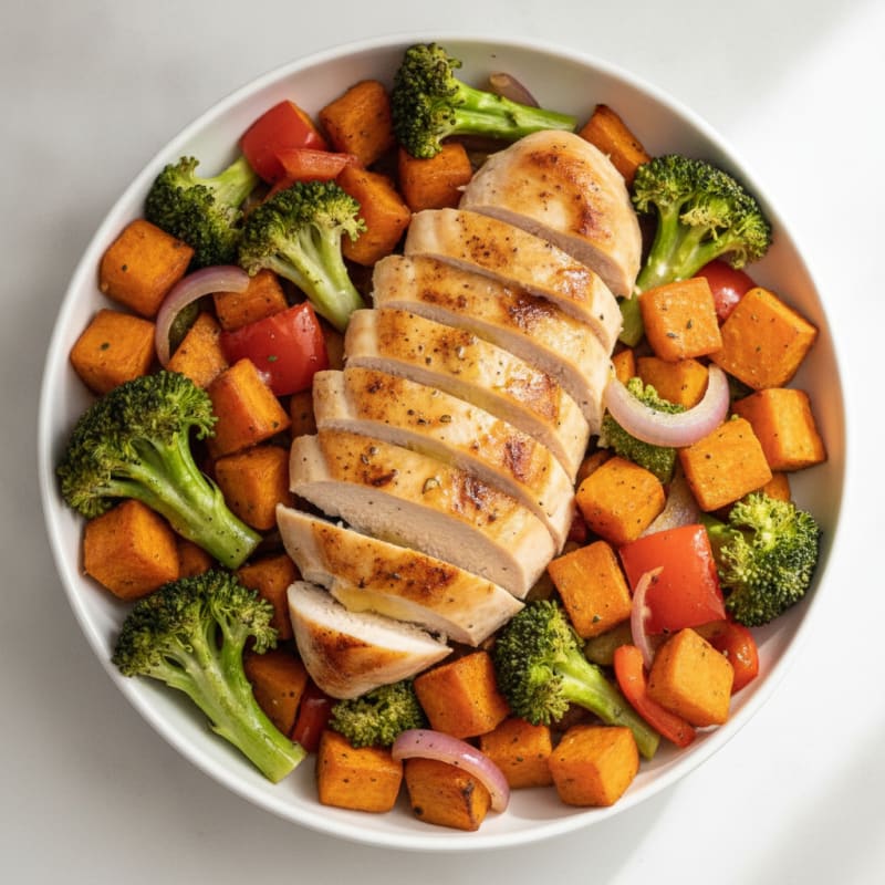 Chicken and Roasted Vegetable Lunch Bowl