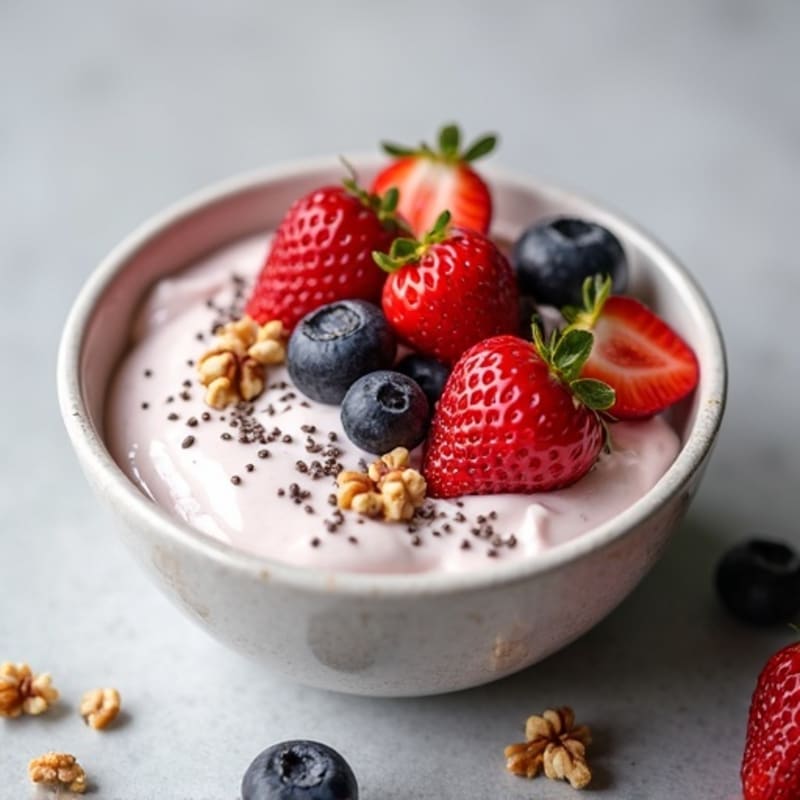 Silky Greek Yogurt Protein Mousse with Berries