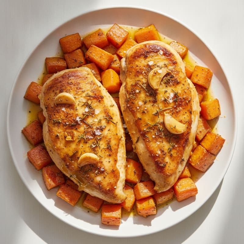 Garlic Herb Roasted Chicken with Root Vegetables