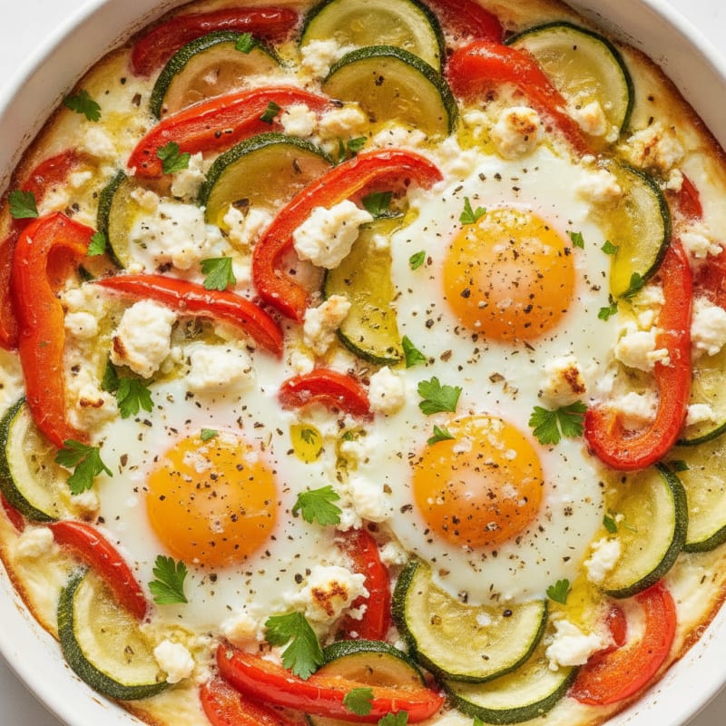 Baked Eggs with Roasted Vegetables