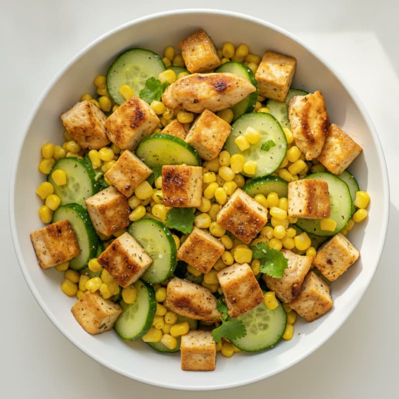 Chicken and Tofu Corn Salad