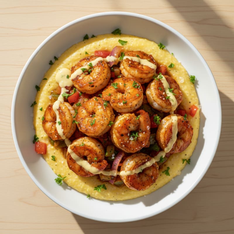 Zesty Cajun Shrimp with Creamy Grits