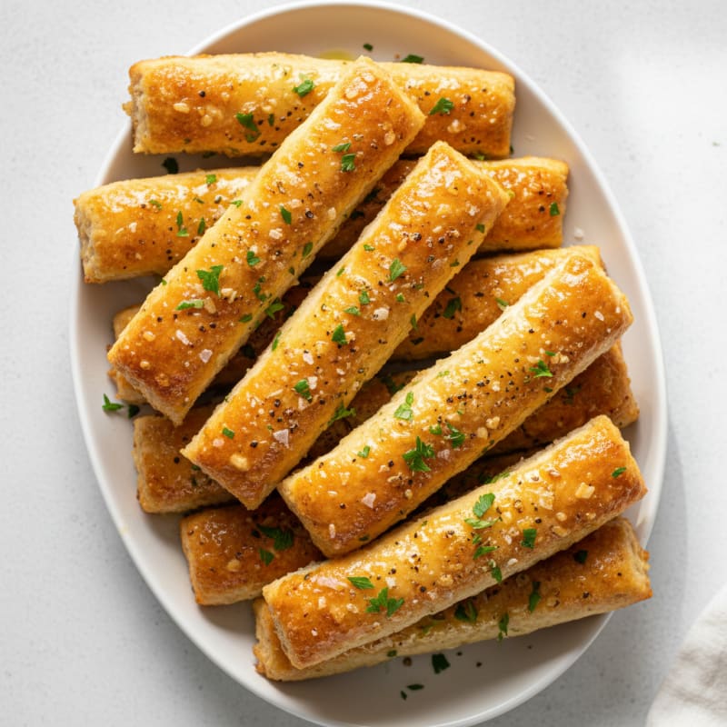 Golden Garlic Parmesan Breadsticks