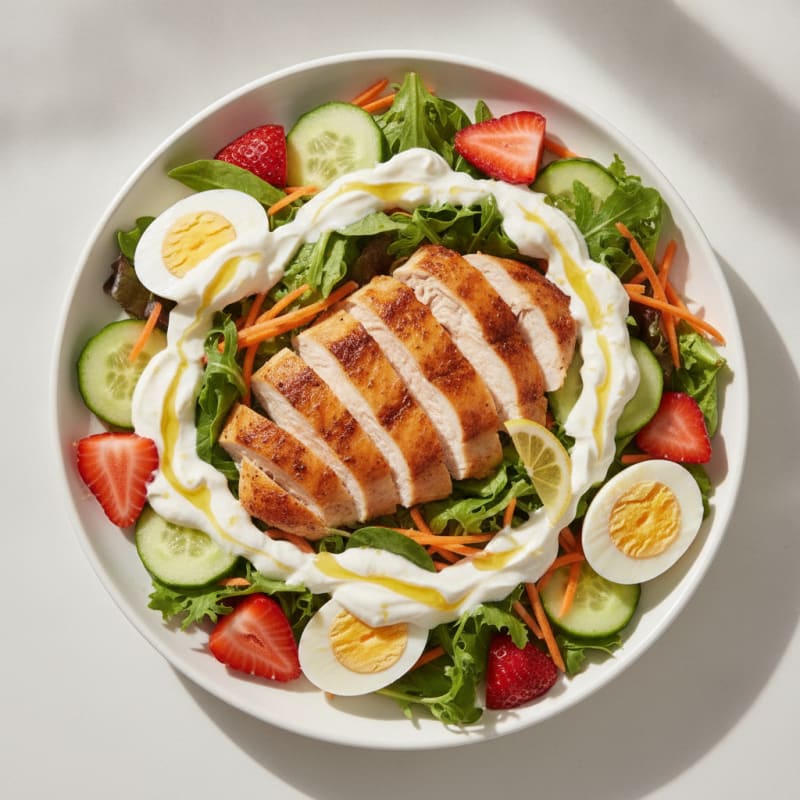 Oven-Roasted Chicken Breast with Mixed Greens Salad