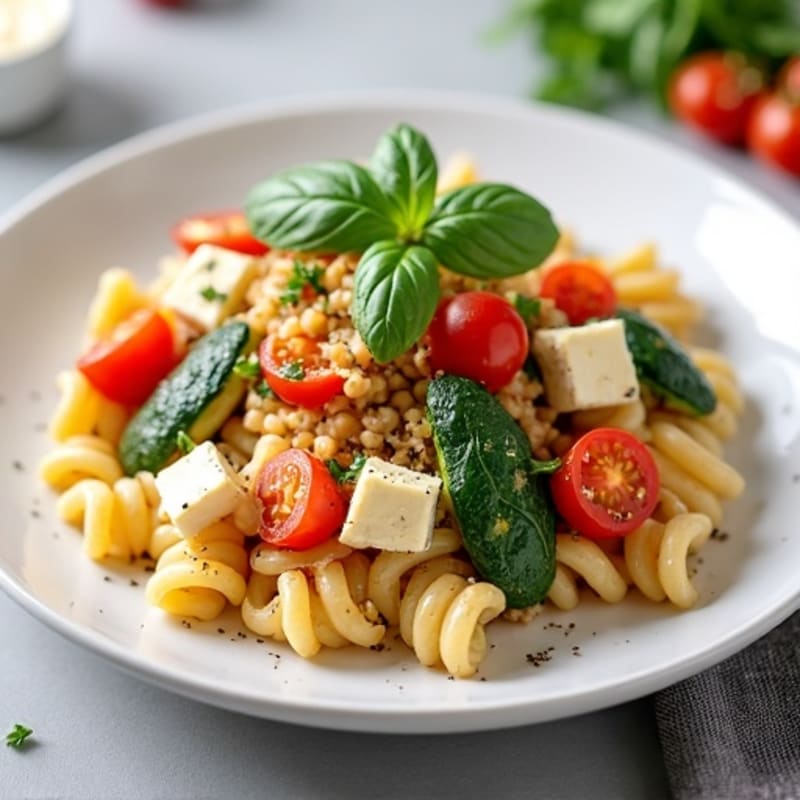 Creamy Protein-Packed Lentil Pasta with Roasted Vegetables