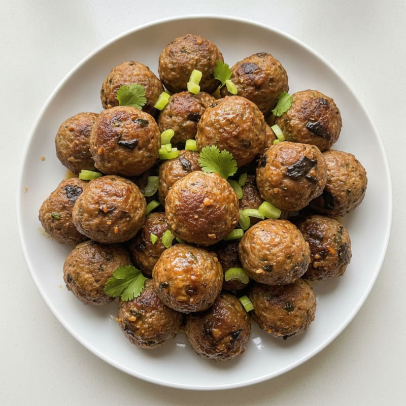 Garlic-Cumin Beef & Portobello Meatballs