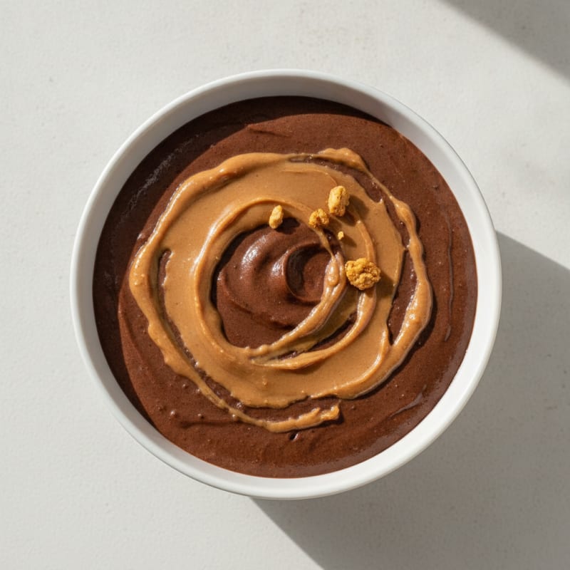 Silky Chocolate Protein Pudding with Peanut Butter Swirl