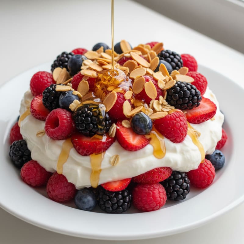 Greek Yogurt Protein Parfait with Mixed Berries