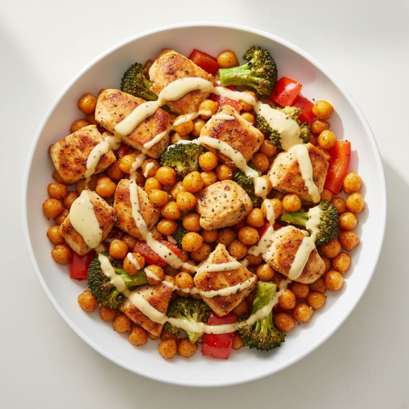 Zesty Roasted Chickpea and Veggie Bowl