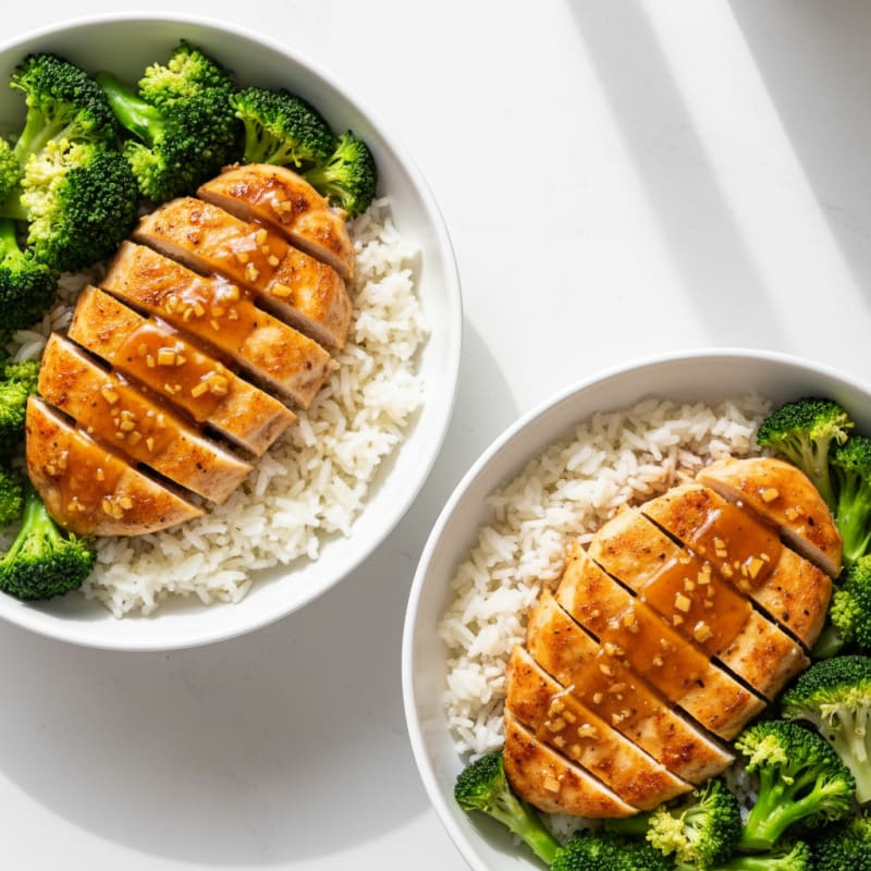 Crispy Honey-Garlic Chicken Bowls