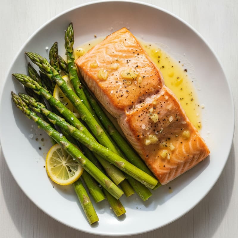 Baked Salmon with Roasted Asparagus