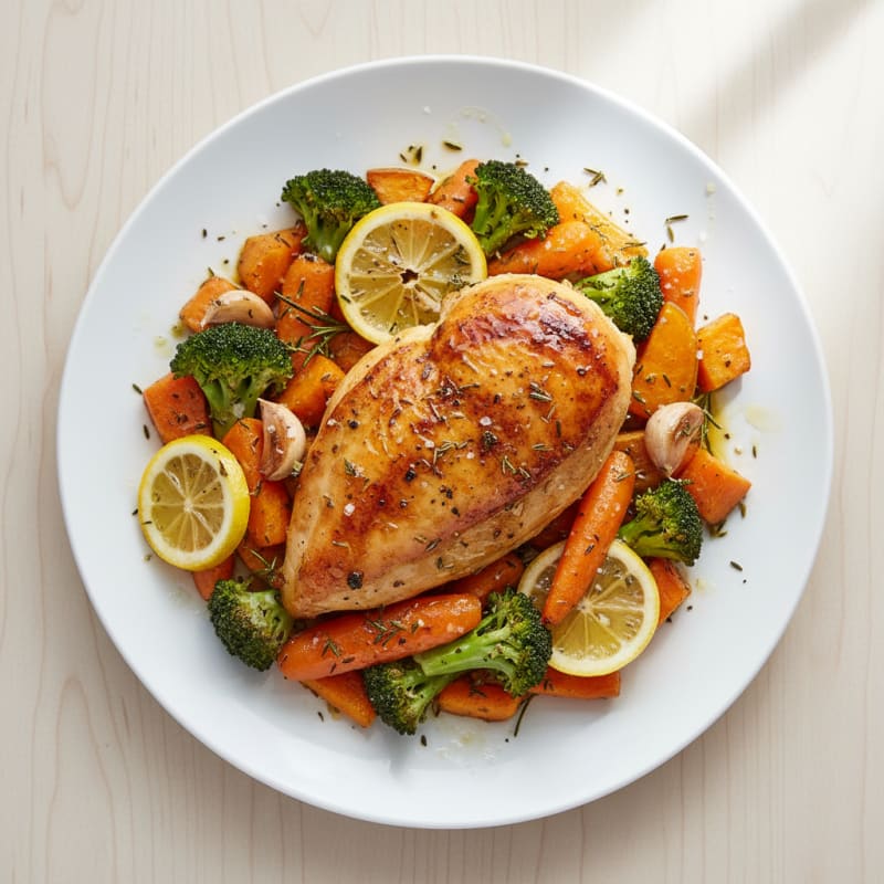 Lemon-Herb Roasted Chicken and Root Vegetables