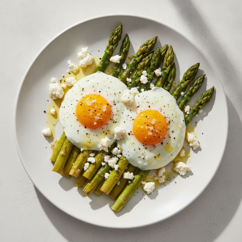 Baked Eggs with Roasted Asparagus