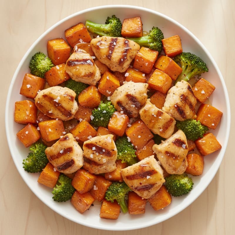 Roasted Sweet Potatoes and Chicken with Honey-Lime Glaze