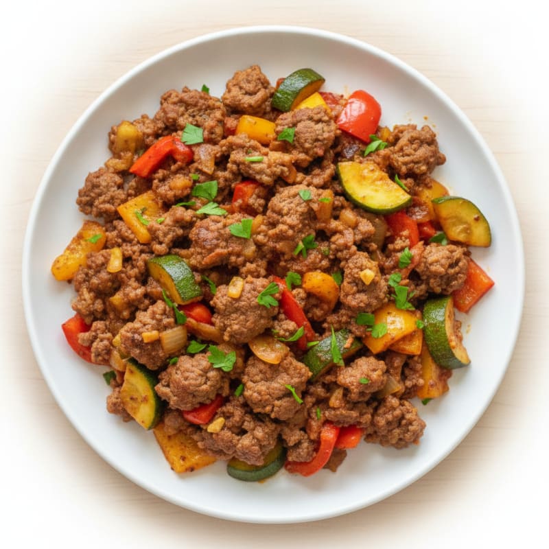 Zesty Ground Beef and Summer Vegetable Skillet
