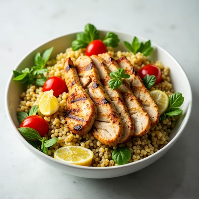 Grilled Chicken and Quinoa Salad with Crunchy Vegetables
