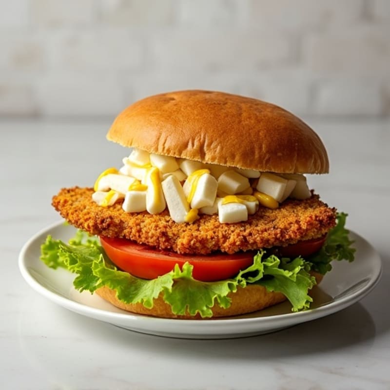 Crispy Baked Chicken Sandwich with Creamy Slaw
