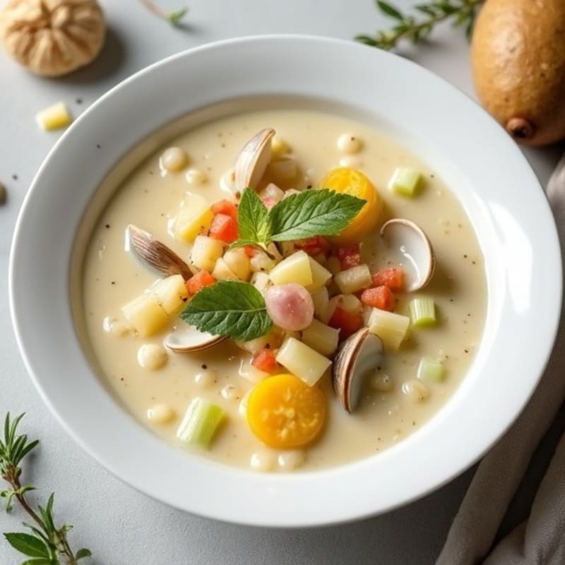 Lightened Creamy Clam Chowder
