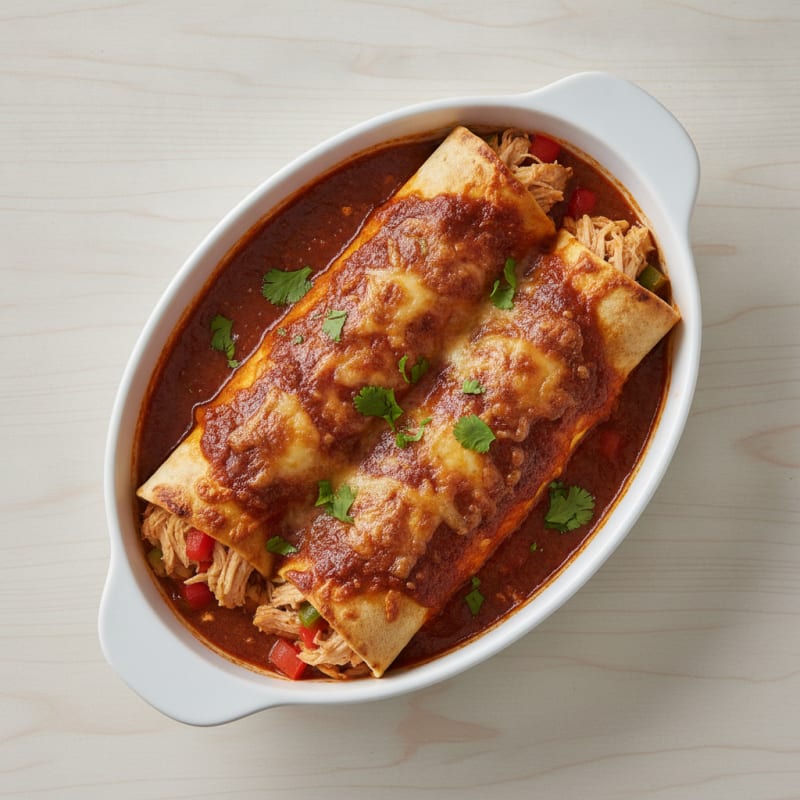 Chicken Enchiladas with Ancho Chili Sauce
