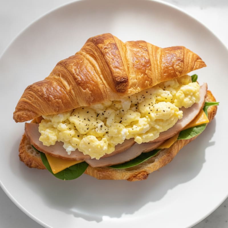 High Protein Egg and Cheese Croissant Sandwich