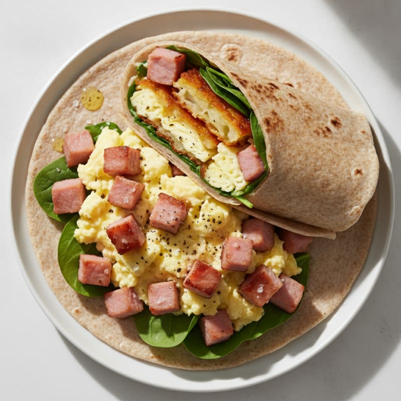 Ham, Egg, and Hash Brown Wrap