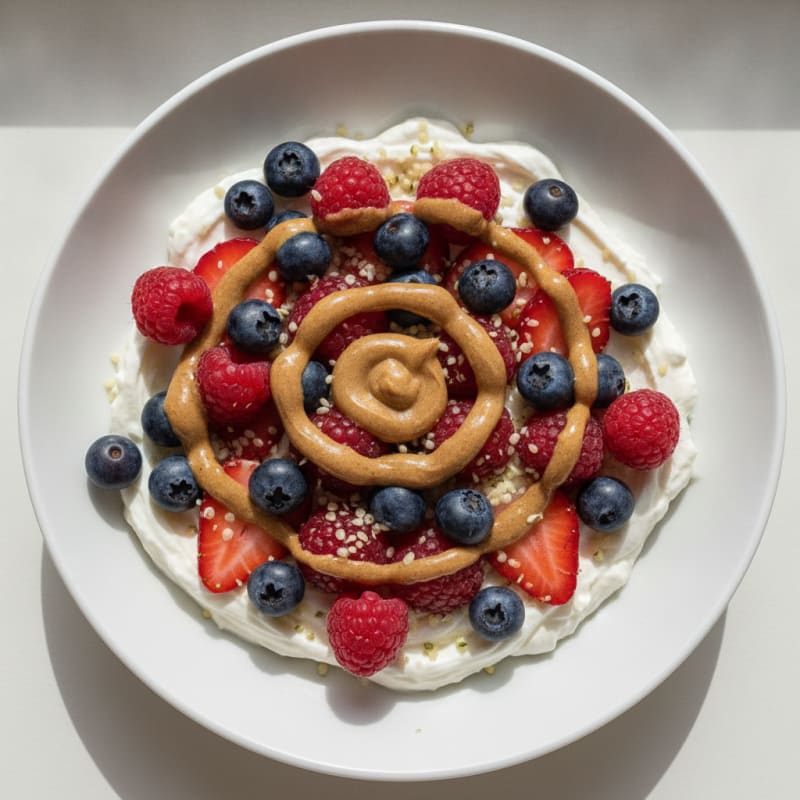 Silky Greek Yogurt Protein Pudding with Mixed Berries