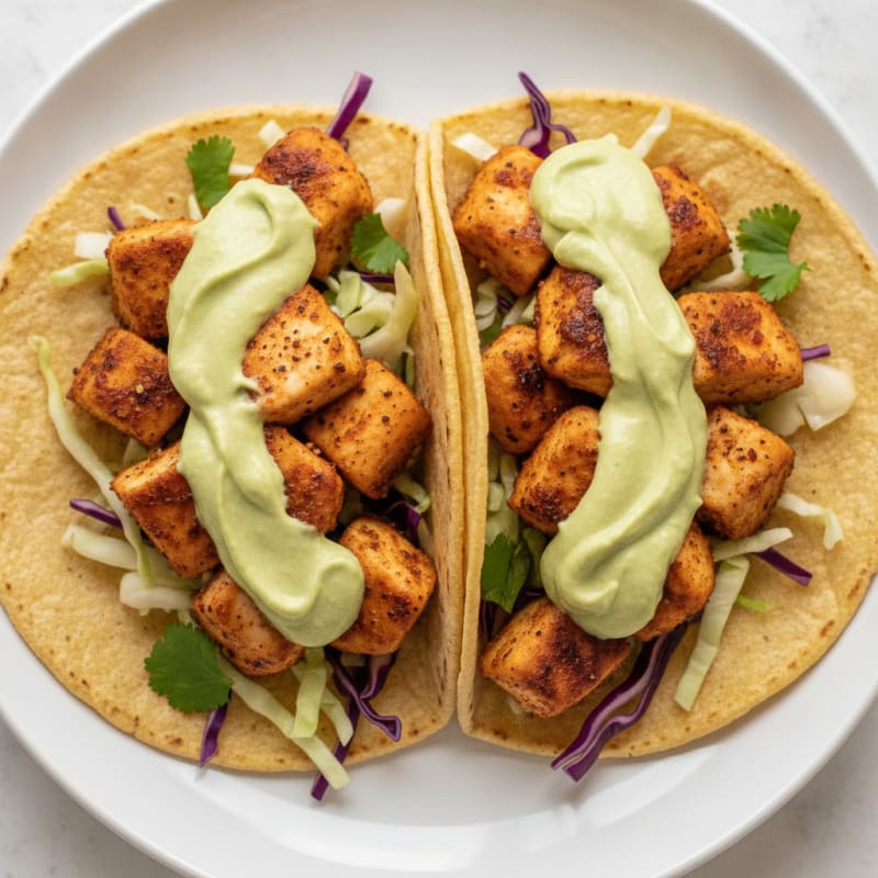 Chicken Tacos with Avocado Crema