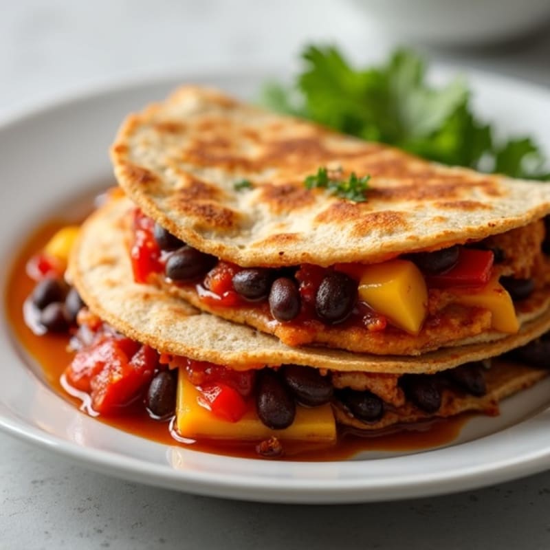 Smoky BBQ Chicken and Black Bean Quesadilla