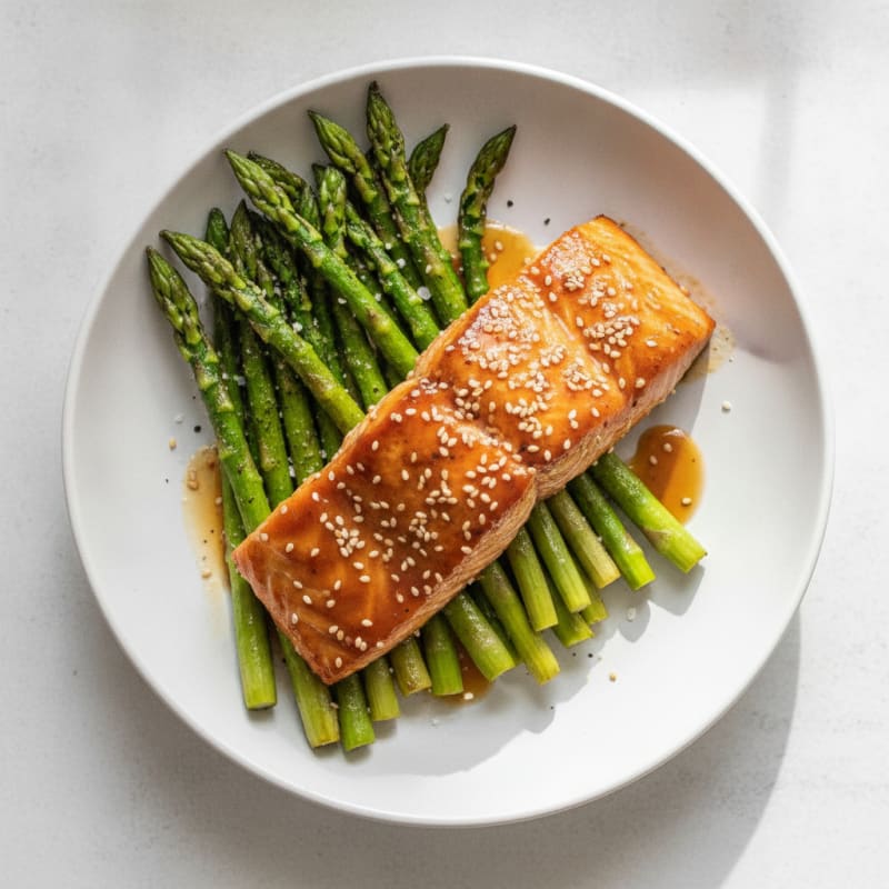Teriyaki Glazed Salmon with Roasted Asparagus