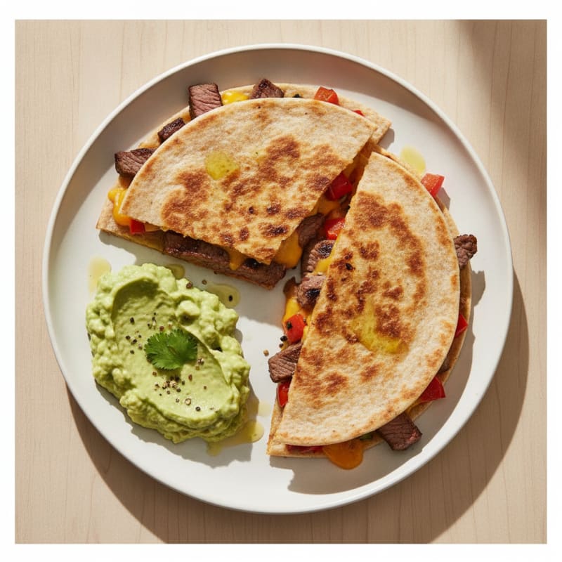 Carne Asada Quesadillas with Guacamole