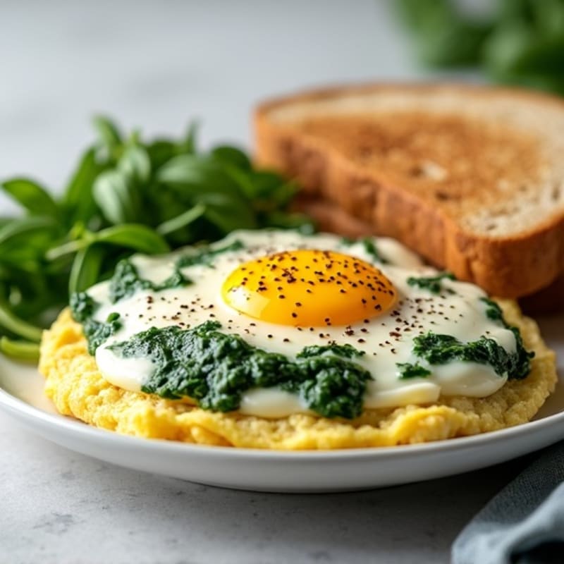 Egg White Spinach Omelet with Cottage Cheese