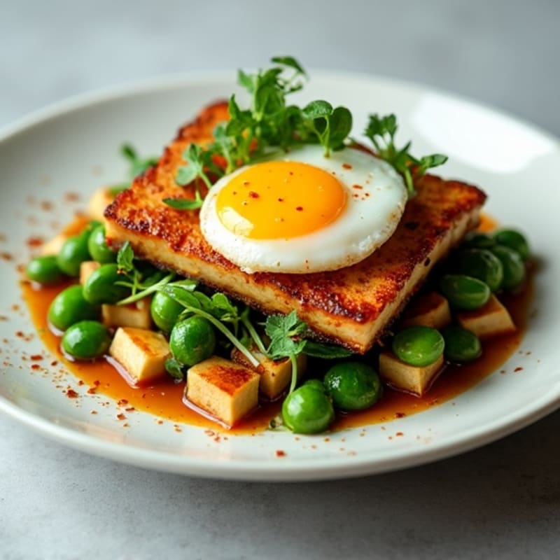 Crispy Asian-Glazed Pork Belly with Fresh Herbs