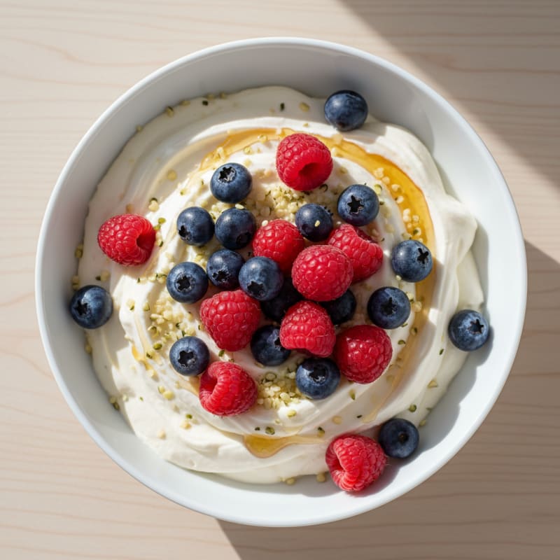 Silky Greek Yogurt Protein Pudding with Berries