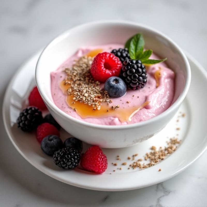 Greek Yogurt Protein Mousse with Mixed Berries