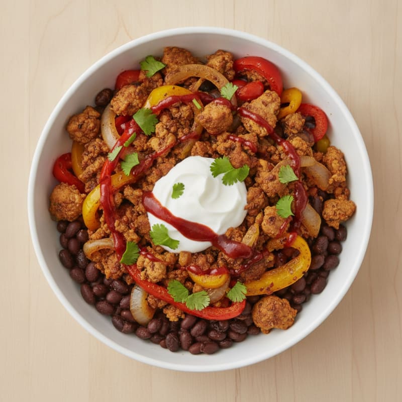 Chipotle-Rubbed Turkey Taco Bowl with Roasted Vegetables