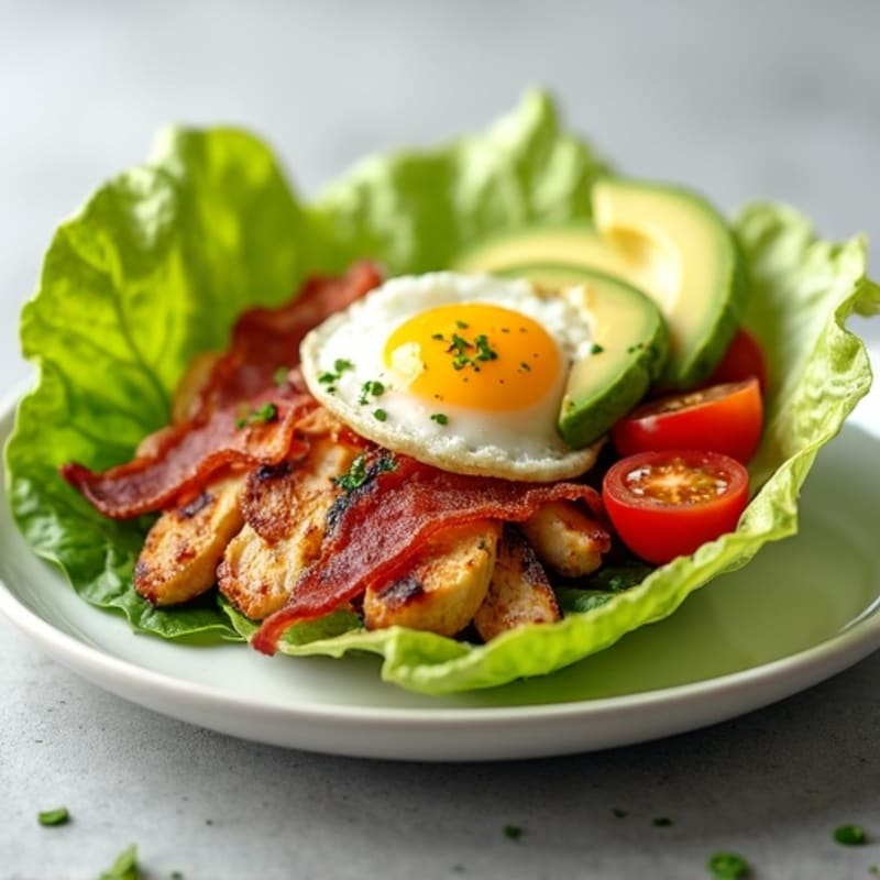 Crispy Turkey Bacon Lettuce Wraps with Fresh Tomatoes and Creamy Avocado