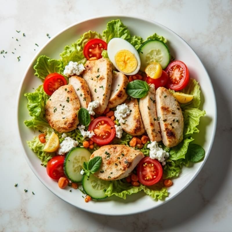 Grilled Chicken Cobb Salad with Creamy Herb Dressing