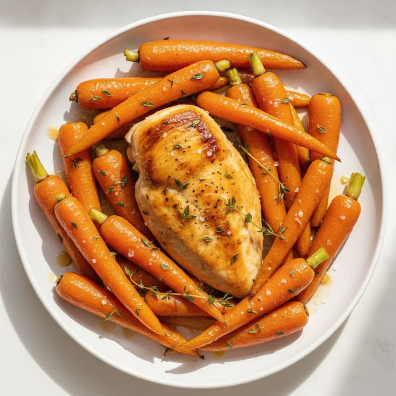 Maple-Glazed Roasted Carrots and Chicken
