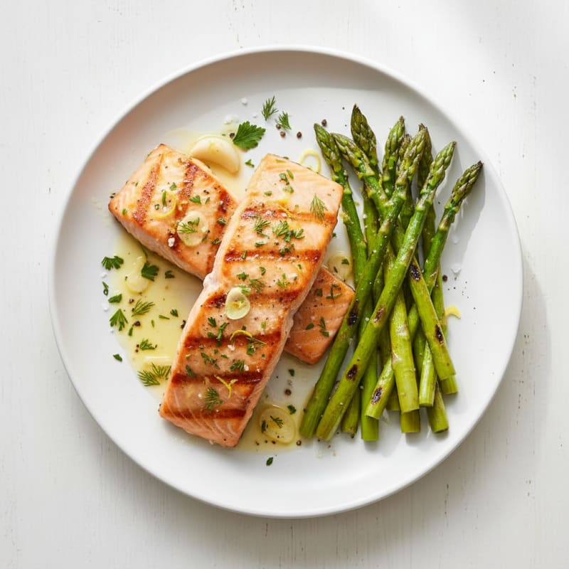 Lemon Herb Grilled Salmon with Asparagus