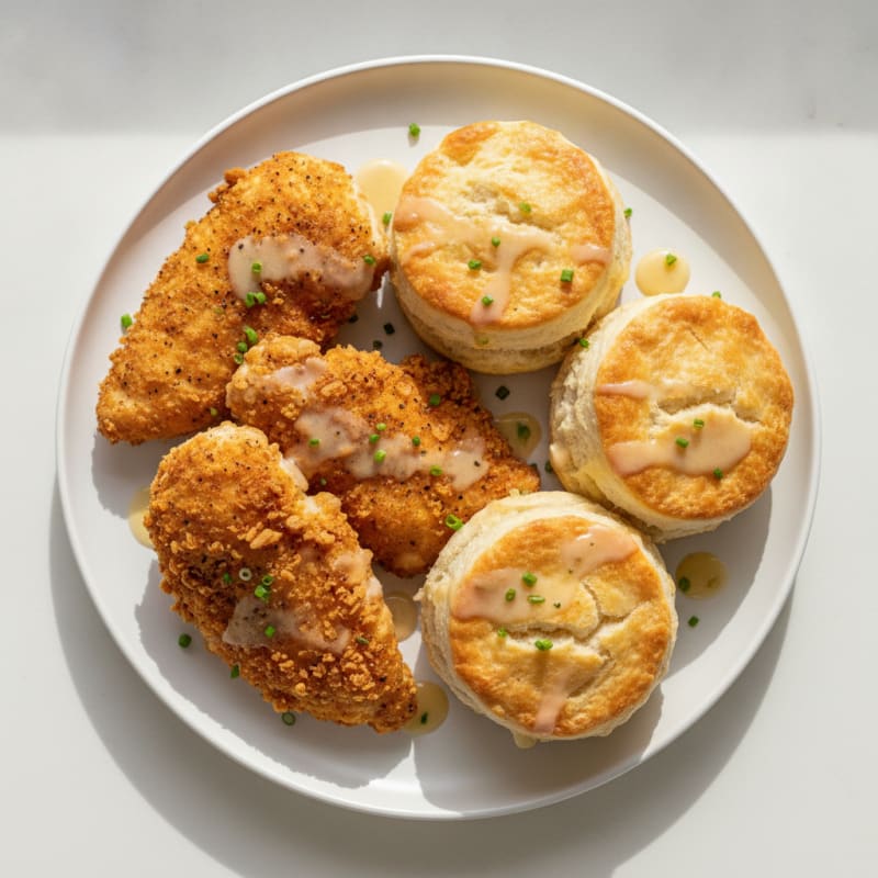Buttermilk Fried Chicken with Fluffy Biscuits