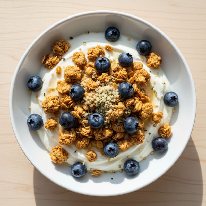 Creamy Greek Yogurt Bowl with Protein Granola and Berries