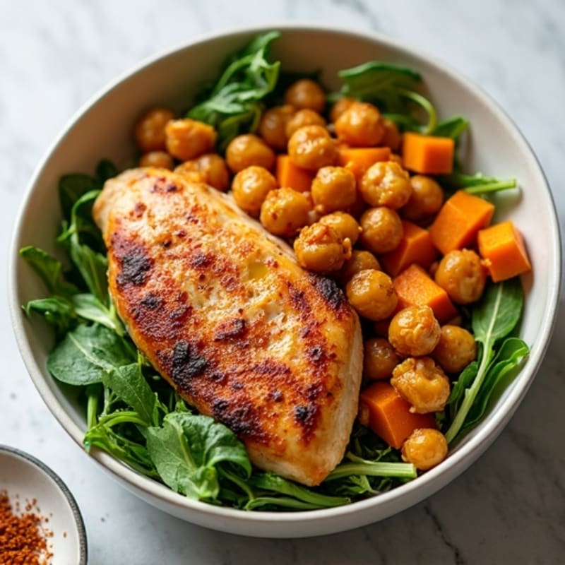 Roasted Sweet Potato and Crispy Chickpea Power Bowl