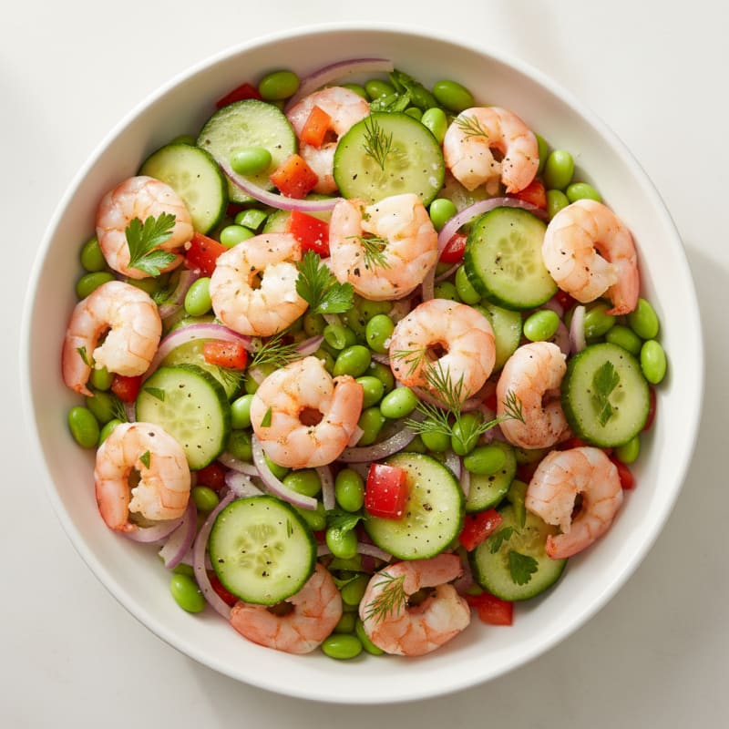 Shrimp Edamame Salad with Lemon-Herb Vinaigrette