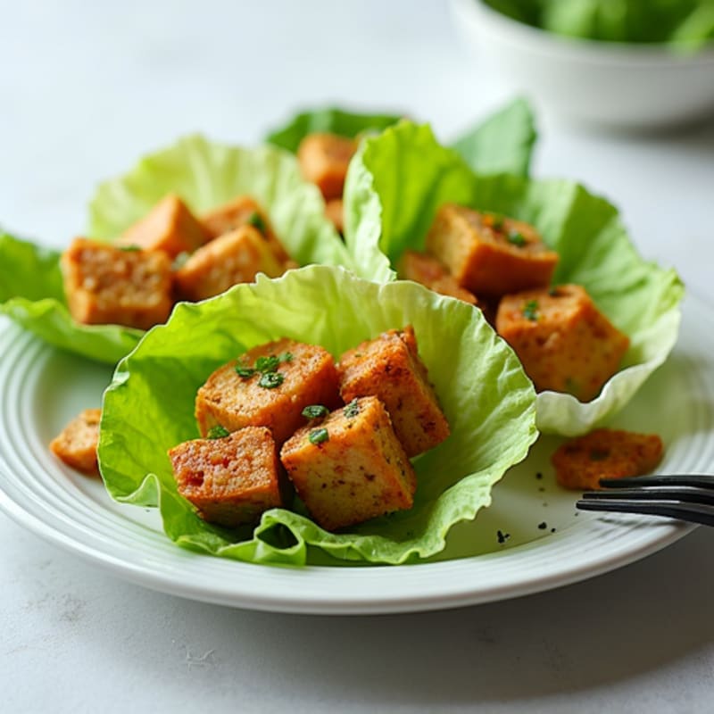 Crispy Ginger-Garlic Tofu Lettuce Cups