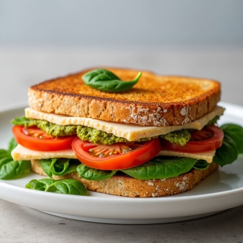 Crispy Turkey Pesto Pressed Sandwich