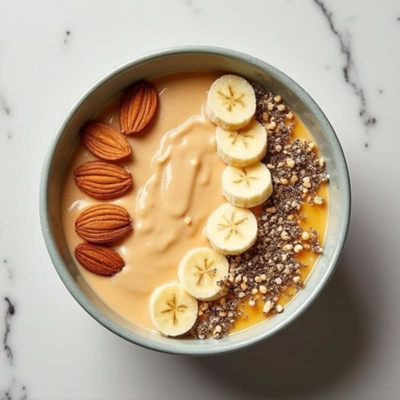 Power-Packed Banana Almond Protein Smoothie Bowl