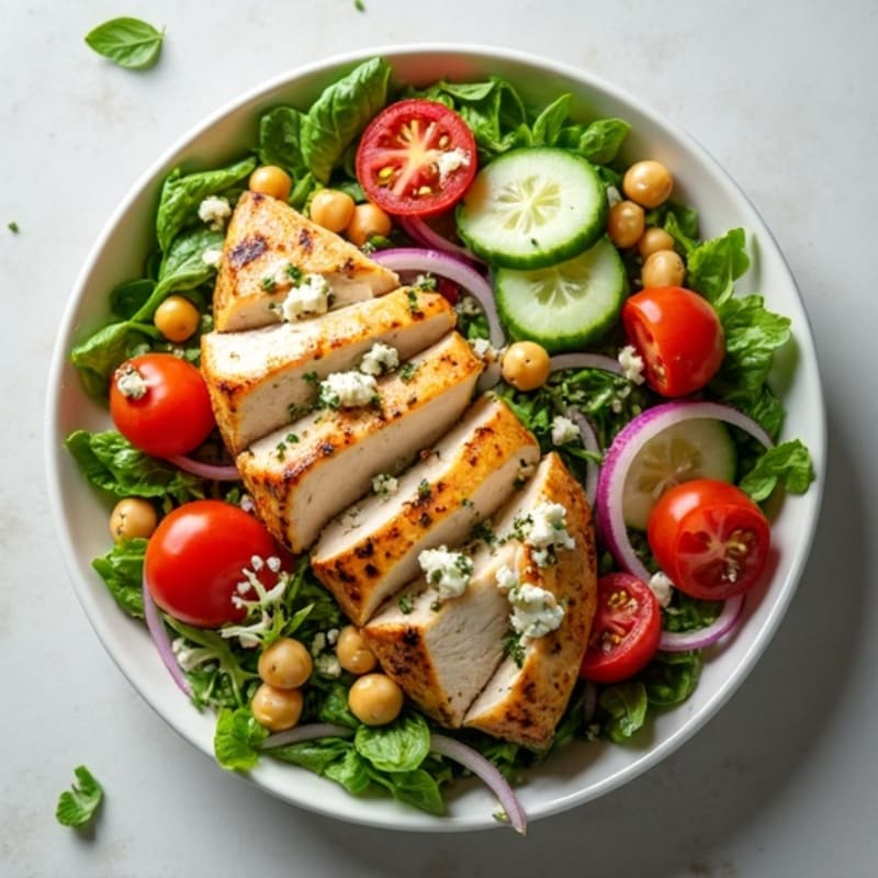Fresh Mediterranean Chopped Salad with Herb-Marinated Feta